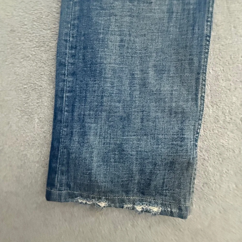 Diesel Larkee Mens Regular Straight Jeans Blue Wash 008AT Size 33x32 Hemmed